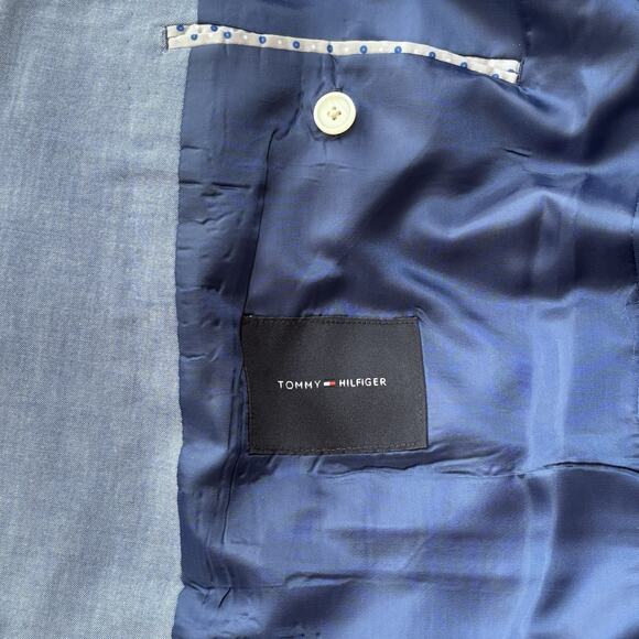 Tommy Hilfiger Blazer Men's 44R Light Blue Sports Coat 2 Button Cotton Jacket* - Picture 6 of 8